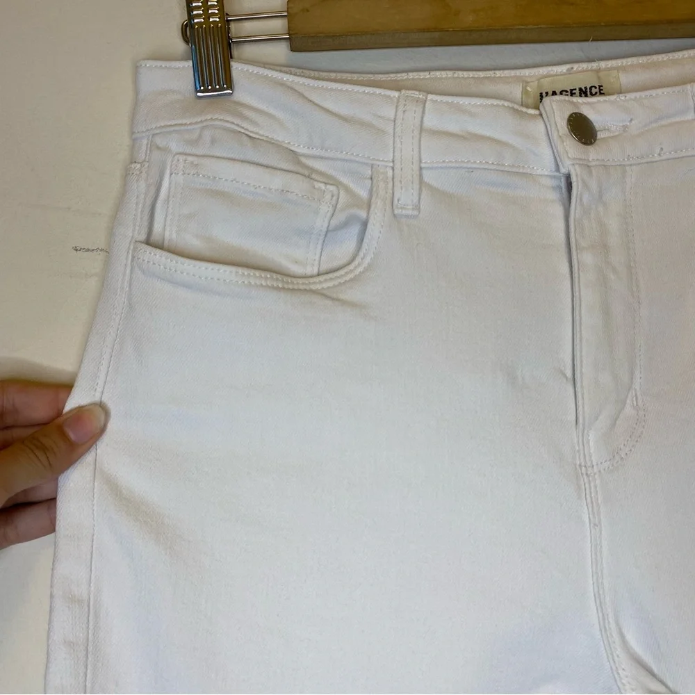 L’AGENCE Oriana High Rise Straight Leg 5-Pocket Jeans White Sz 29 - Picture 6 of 13
